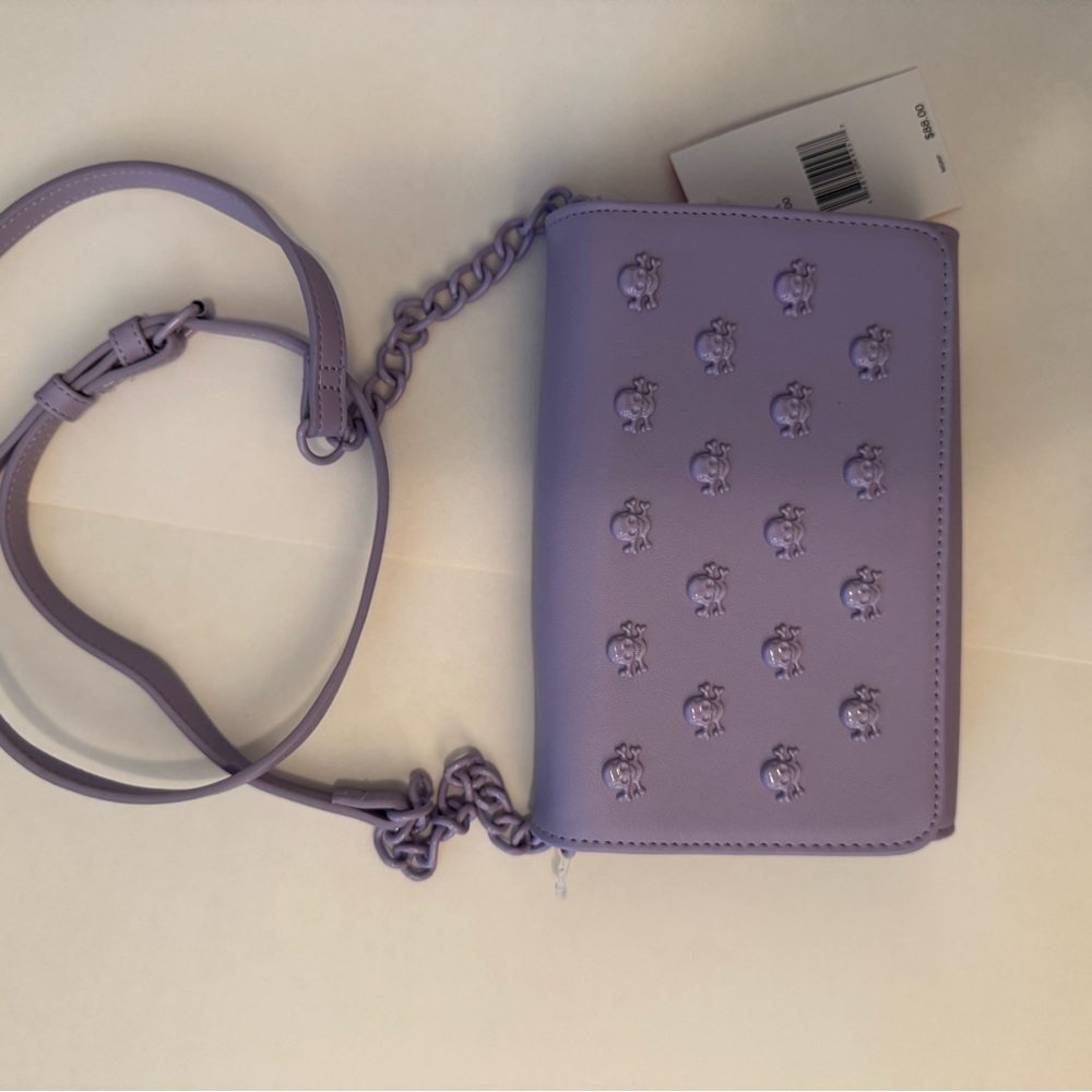 Betsy Johnson Lavender Skull Crossbody Bag